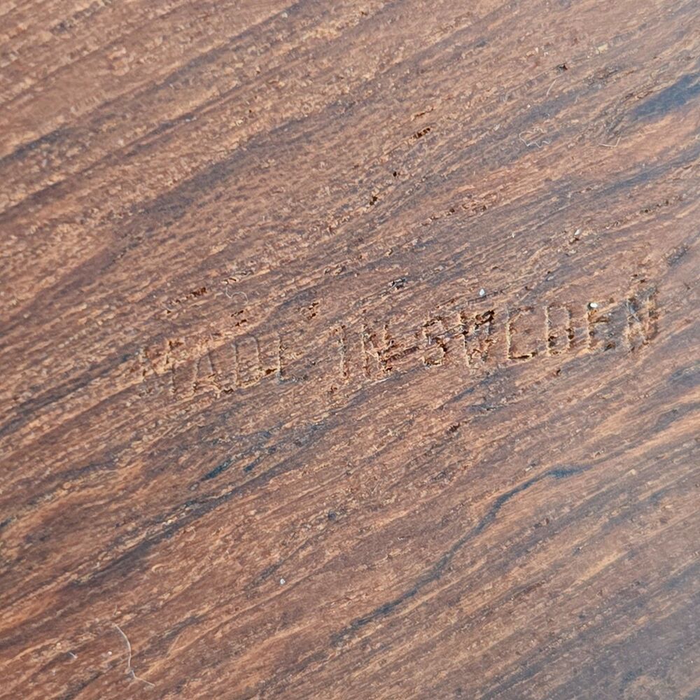 Stig Sandqvist Long 14.5" Teak Divided Wood Bowl Organic Design Marked Sweden SS - Picture 8 of 9